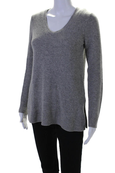 Calypso Saint Barth Womens Long Sleeve V Neck Cashmere Sweater Gray Size XS