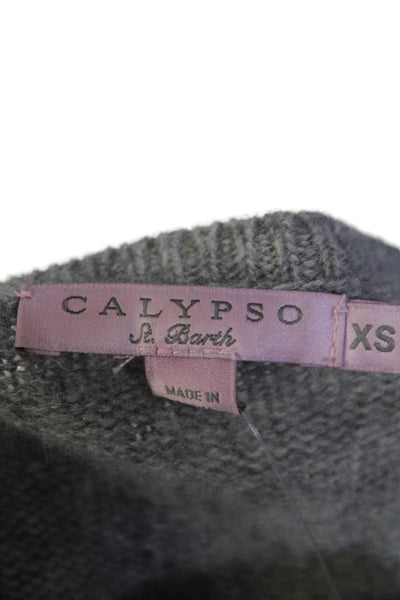 Calypso Saint Barth Womens Long Sleeve V Neck Cashmere Sweater Gray Size XS