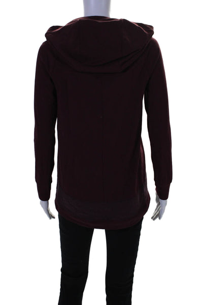 Lululemon Womens Long Sleeve Knit Hooded Lightweight Shirt Red Size 2