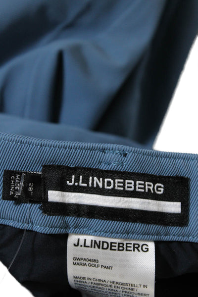 J. Lindeberg Womens Four Pocket Mid-Rise Tapered Pants Trousers Blue Size 28