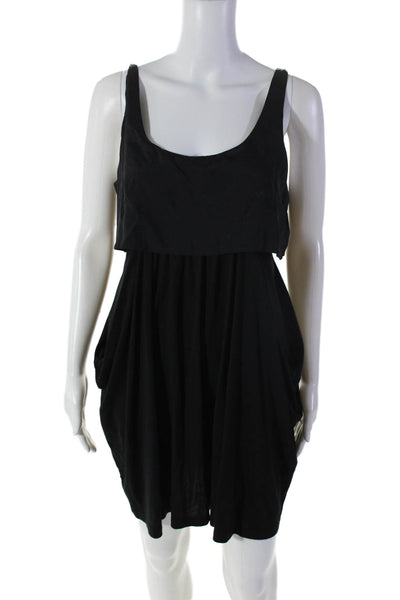 Theory Womens Black Scoop Neck Pockets Sleeveless Shift Dress Size 8