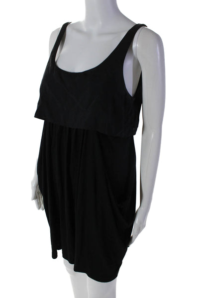 Theory Womens Black Scoop Neck Pockets Sleeveless Shift Dress Size 8