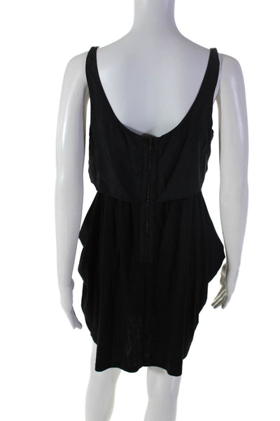 Theory Womens Black Scoop Neck Pockets Sleeveless Shift Dress Size 8