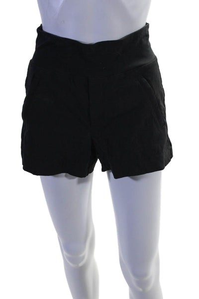 Athleta Womens Textured Elastic Waist Slip-on Athletic Shorts Black Size 2