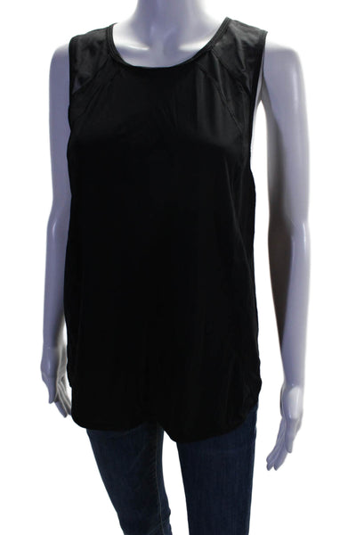 Lululemon Womens Sleeveless Mesh Back Round Neck Tank Top Black Size L