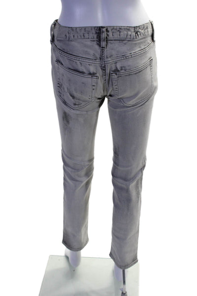 Balmain Womens Zipper Fly Mid Rise Straight Leg Jeans Gray Denim Size IT 38