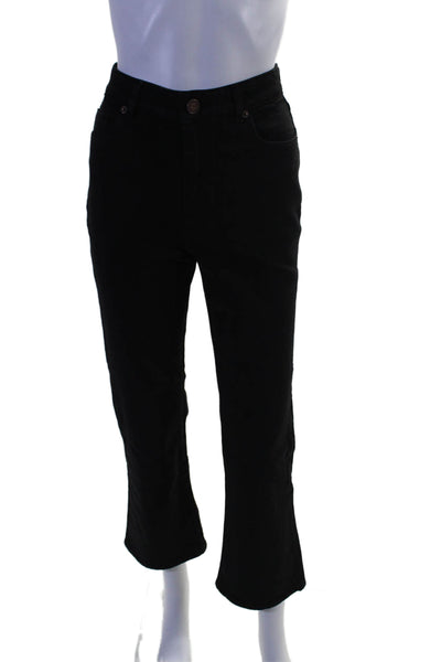 La Ligne Womens Zipper Fly Mid Rise Straight Leg Jeans Black Denim Size 26