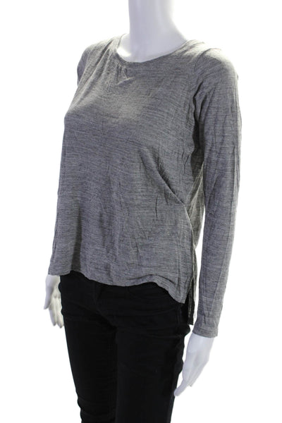 Vince Womens Long Sleeves Crew Neck Pullover Tee Shirt Gray Size Small