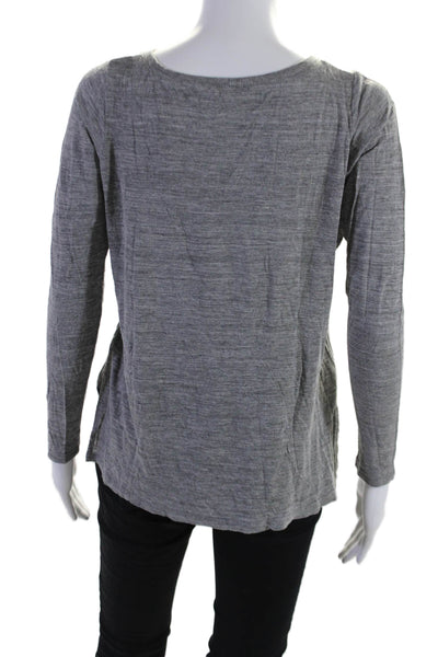 Vince Womens Long Sleeves Crew Neck Pullover Tee Shirt Gray Size Small