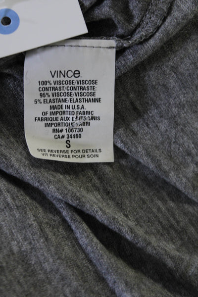 Vince Womens Long Sleeves Crew Neck Pullover Tee Shirt Gray Size Small