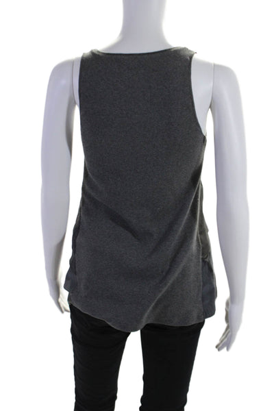 Brunello Cucinelli Womens Silk Blend Sleeveless Tank Top Gray Size Medium