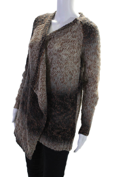 Graham & Spencer Womens Long Sleeves Cardigan Sweater Brown Black Size Petite