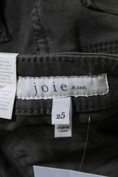 Joie Women's Button Closure Skinny Cargo Pants Olive Green Size 25