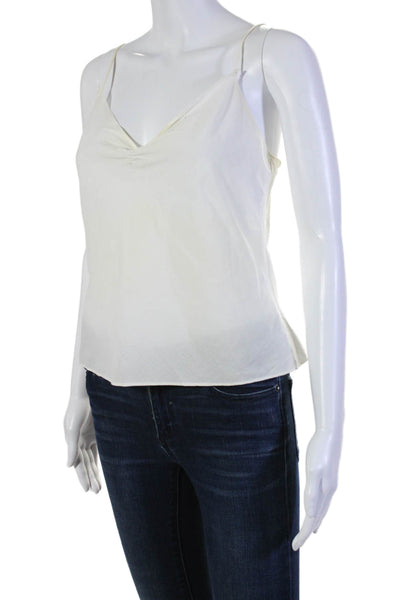 Milly Of New York Womens White Eyelet V-neck Short Sleeve Blouse Top Size 4