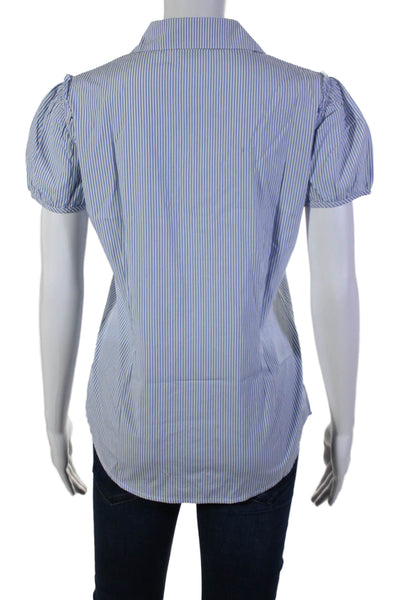 Theory Womens Striped Half Button Down Alegria Shirt Blue White Size Small