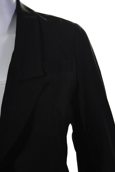 Elizabeth and James Womens Single Button Light Weight Jacket Black Wool Size 4