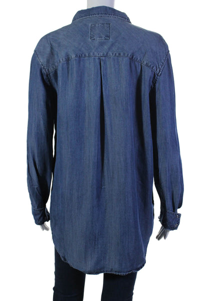 Rails Womens Chambray Button Down Long Sleeves Shirt Blue Size Large