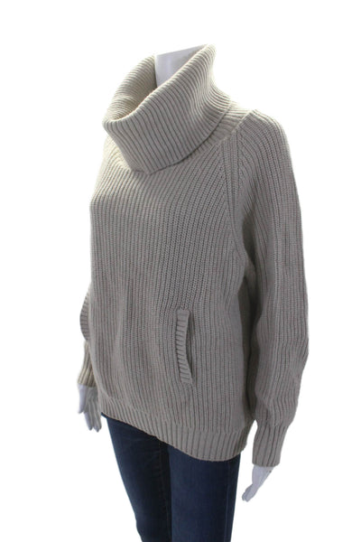 Central Park West Womens Wool Blend Front Pocket Turtleneck Sweater Brown Size M