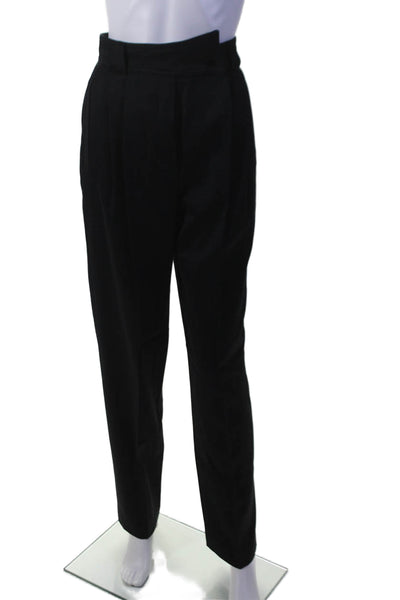 Escada Womens Wool Buttoned Zipped Slip-on Pants Black Size 36