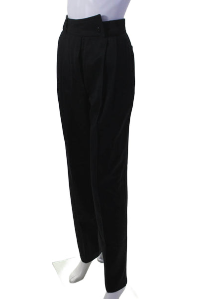 Escada Womens Wool Buttoned Zipped Slip-on Pants Black Size 36