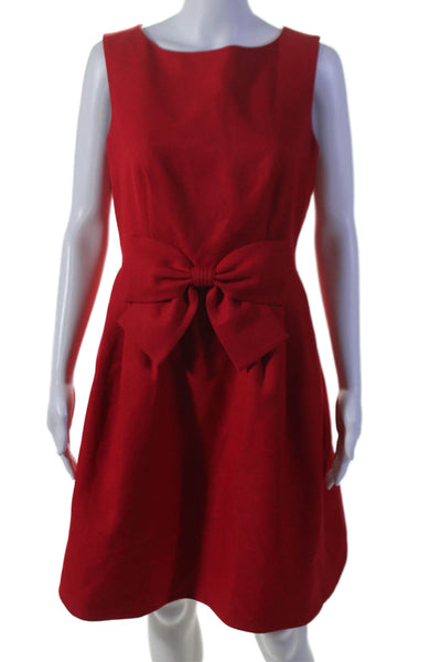 Ted Baker London Womens Bow Waist Knee Length Sleeveless A Line Dress Red Size 2