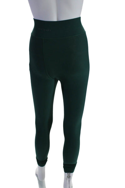 Bandier Womens Stretch Mid-Rise Activewear Ankle Leggings Green Size XS