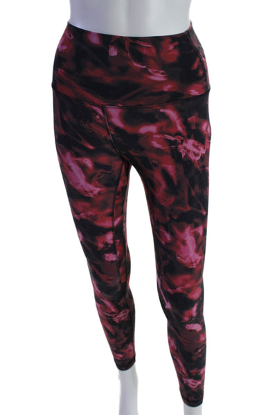 Lululemon Womens Stretch Abstract Print Mid-Rise Activewear Leggings Pink Size 2