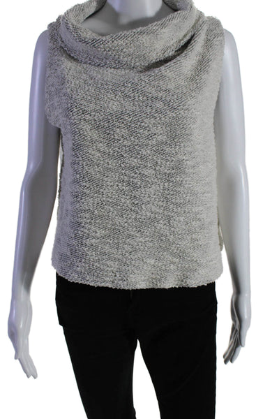 Eileen Fisher Womens Sleeveless Turtleneck Thick Knit Sweater White Size M