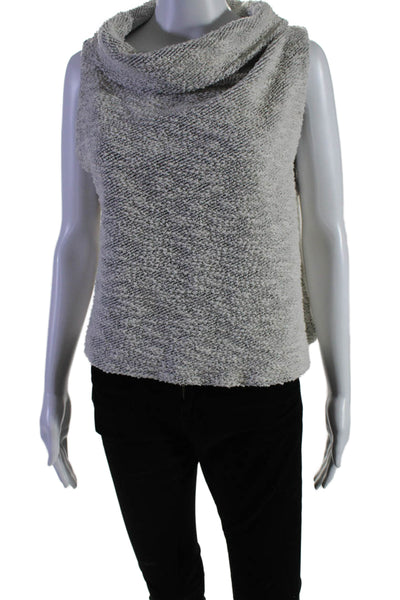 Eileen Fisher Womens Sleeveless Turtleneck Thick Knit Sweater White Size M