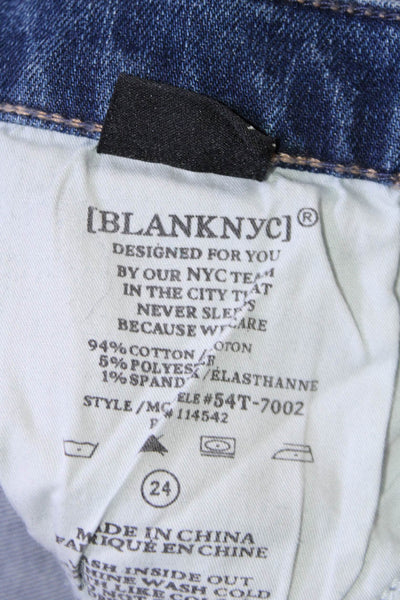 Blank NYC Women's High Waist Distress Pockets Medium Wash Skinny Pants Size 24