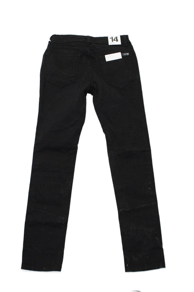 Joes Girls Button Closure Five Pockets Straight Leg Jeans Pants Black Size 14