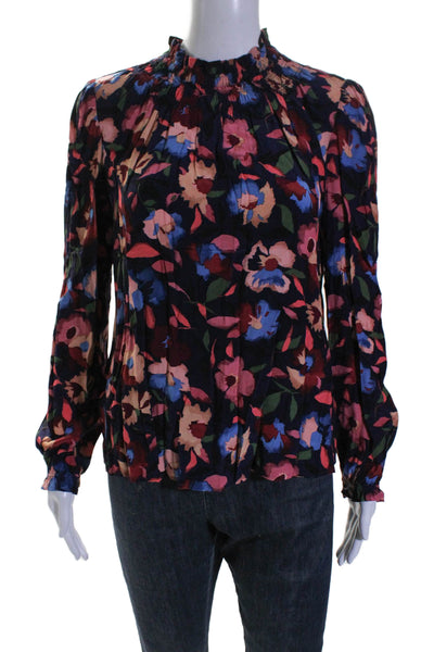 Comptoir Des Cotonniers Women's Round Neck Long Sleeves Blouse Floral Size S