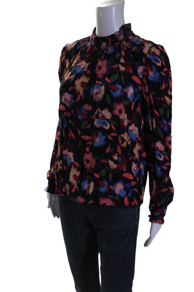 Comptoir Des Cotonniers Women's Round Neck Long Sleeves Blouse Floral Size S