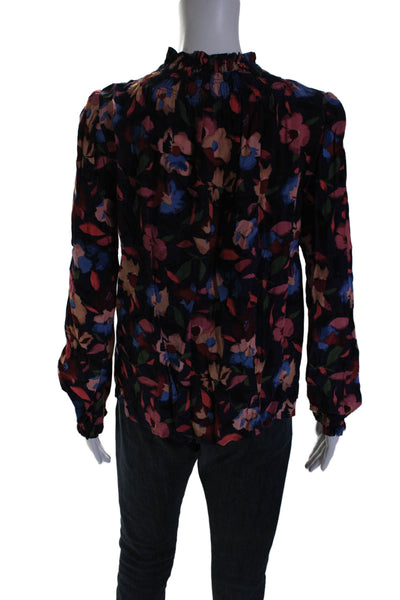 Comptoir Des Cotonniers Women's Round Neck Long Sleeves Blouse Floral Size S