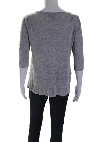 Eileen Fisher Womens Cotton Long Sleeve Layered Pullover Sweater Gray Size PM