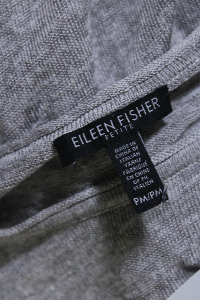 Eileen Fisher Womens Cotton Long Sleeve Layered Pullover Sweater Gray Size PM