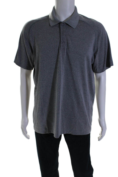 Lululemon Mens Buttoned Collared Short Sleeve Shirt Gray Size M