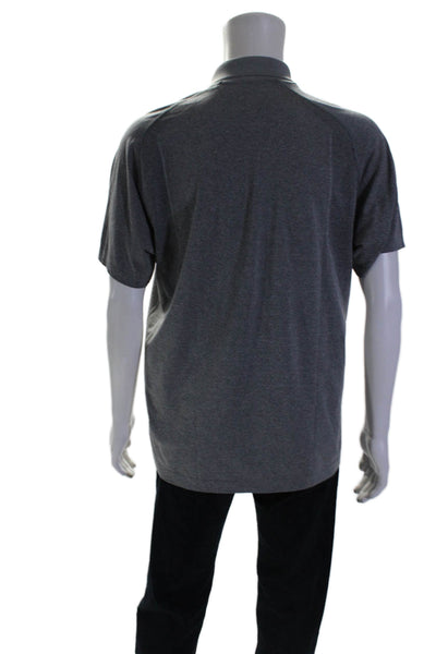 Lululemon Mens Buttoned Collared Short Sleeve Shirt Gray Size M