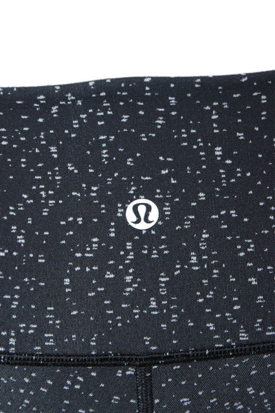 Lululemon Womens Polka Dotted Skinny Leg High Waisted Leggings Black Size M