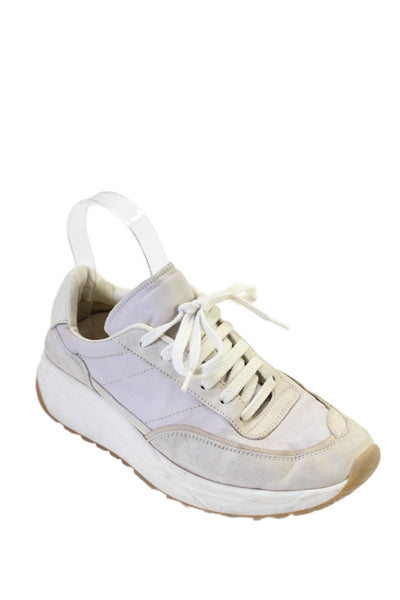 Woman by Common Projects Leather Suede Textured Sneakers Colorblock Size 7.5