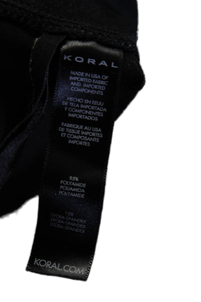 Koral Womens Stretch Mid-Rise Activewear Ankle Leggings Black Size L