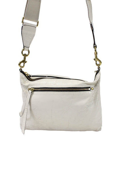 Isabel Marant Womens Leather Gold Tone Crossbody Shoulder Handbag Off White