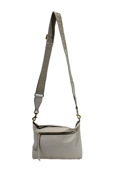 Isabel Marant Womens Leather Gold Tone Crossbody Shoulder Handbag Off White