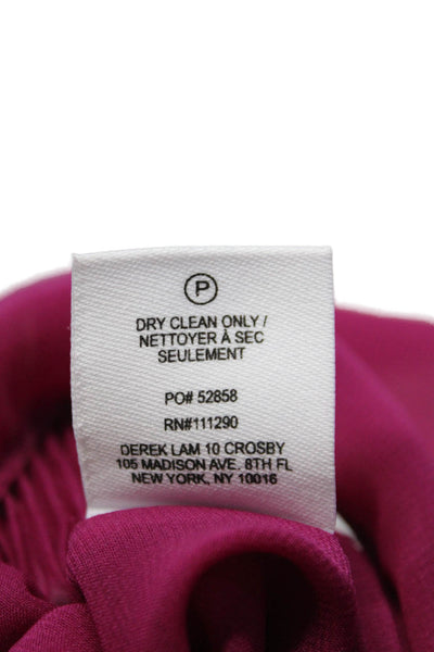 Derek Lam 10 Crosby Womens Sleeveless Keyhole Pleated Top Magenta Size 6