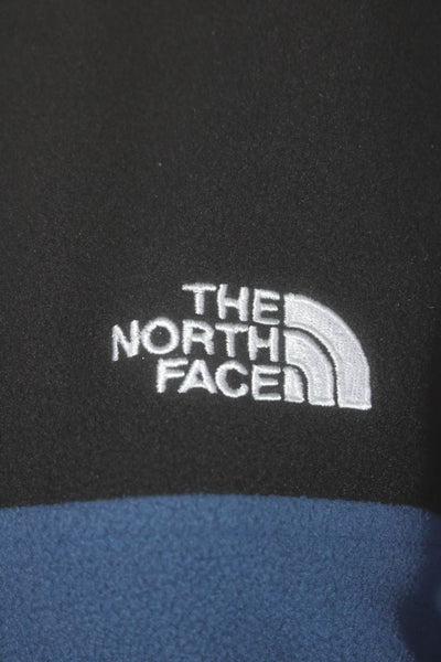 The North Face Womens Textured Mock Neck Half Zip Coloblock Jacket Blue Size L