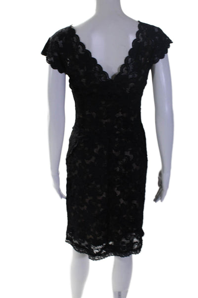 Nicole Miller Collection Women's Sleeveless Lace Fitted Mini Dress Black Size 6