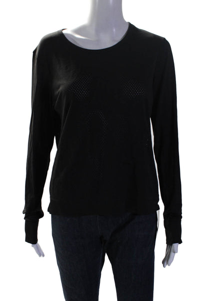 Lululemon Women's Round Neck Mesh Long Sleeves Athletic Blouse Black Size S