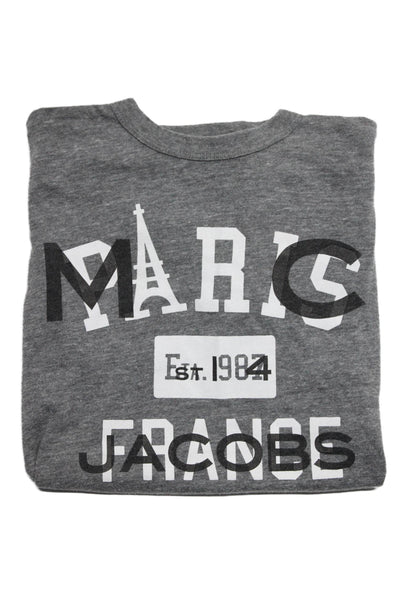 Marc Jacobs Girls Graphic Round Neck Short Sleeve T-shirt Gray Size S