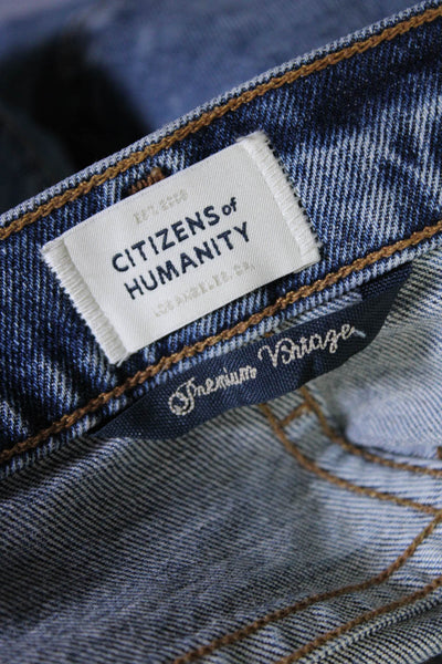 Citizens of Humanity Womens Cotton Buttoned Distressed Jeans Blue Size 25