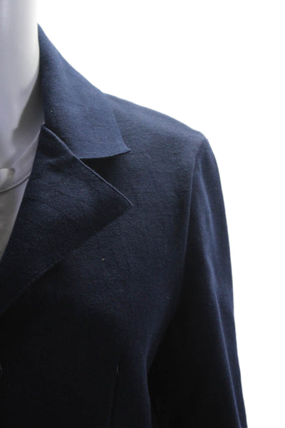 High Sport Womens Navy Blue Cotton Blend Pockets Remita Blazer Jacket Size M